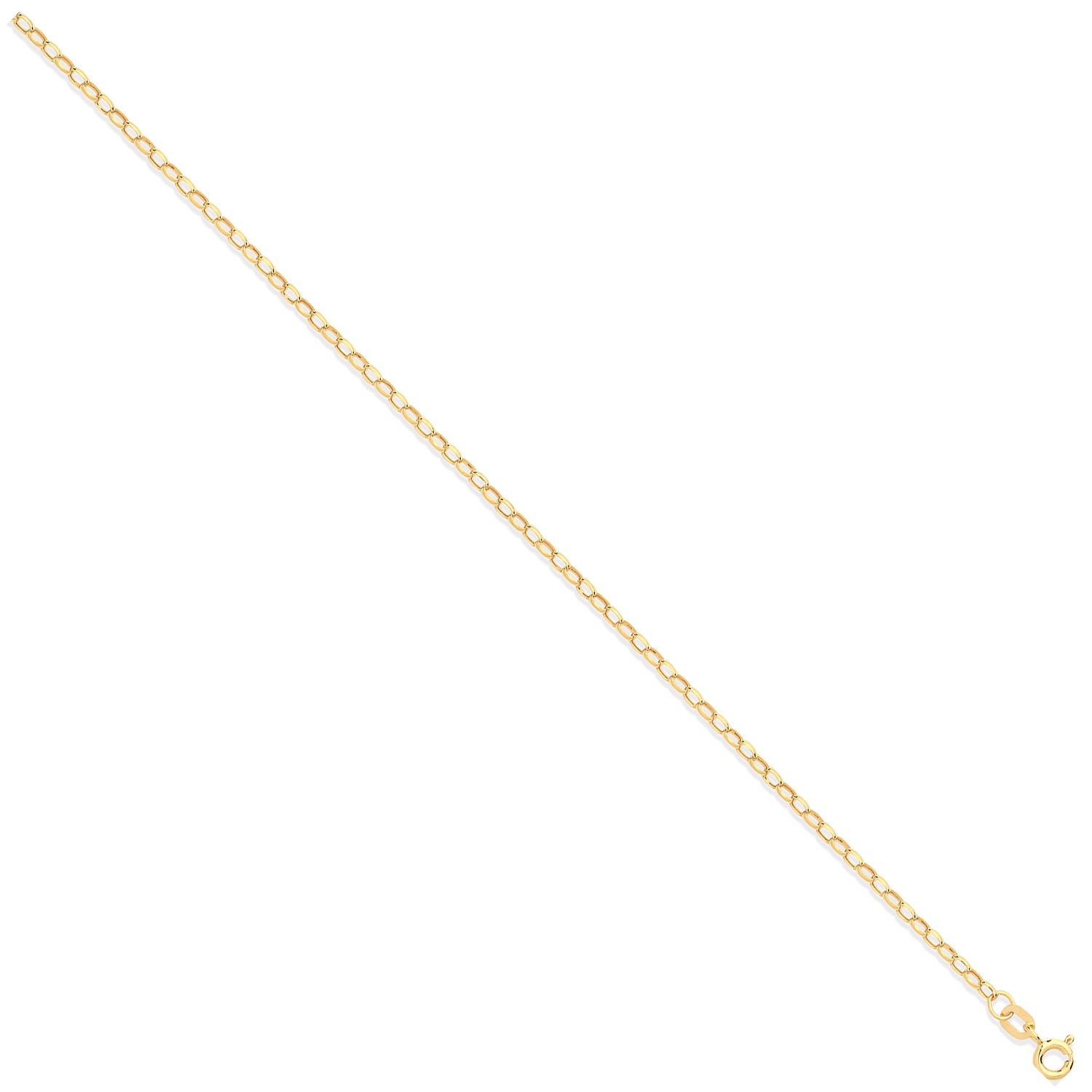 9ct Yellow Gold 2.2mm Hollow Belcher Chain