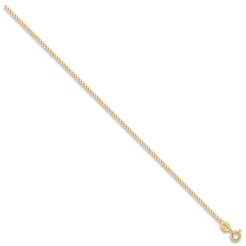 9ct Yellow Gold 1.5mm Classic Hollow Curb Chain