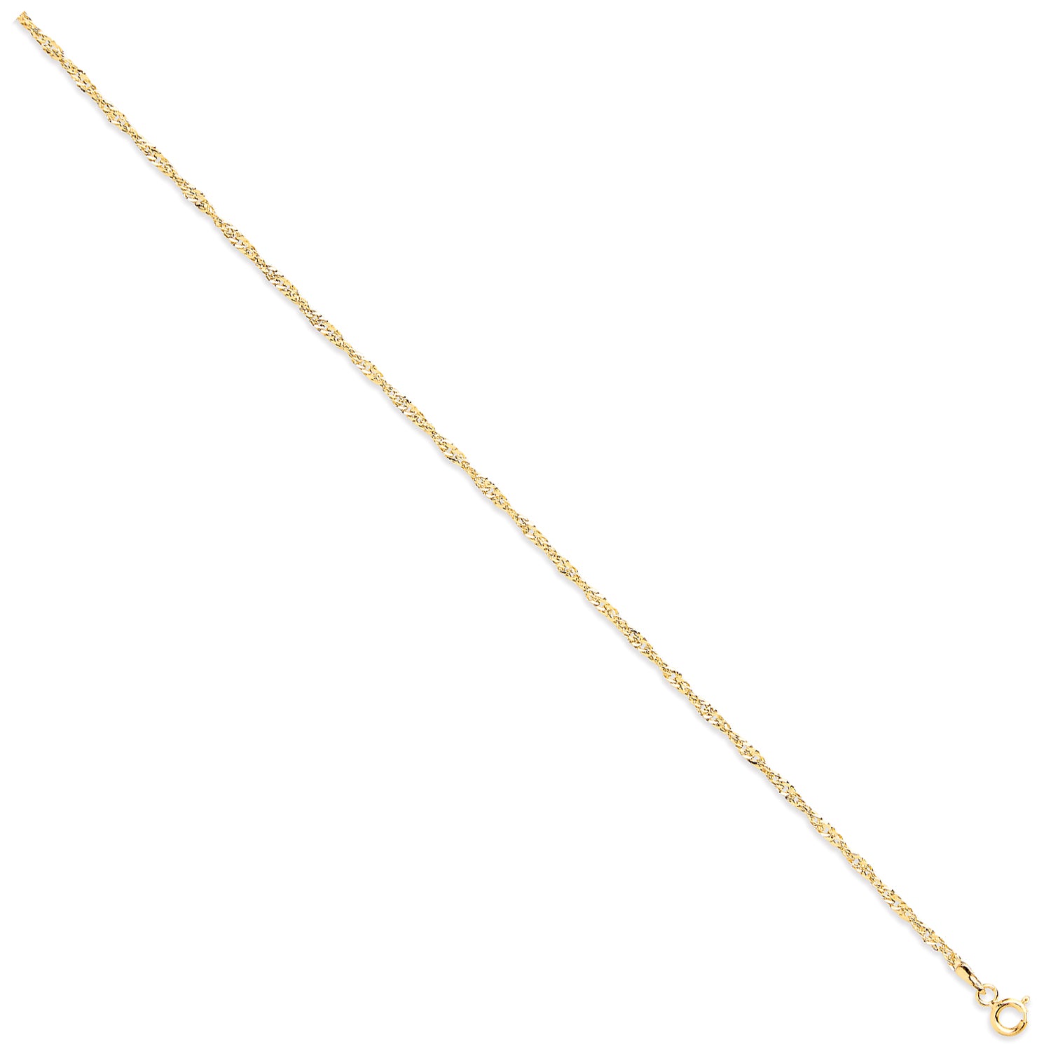 9ct Yellow Gold 1.9mm Hollow Singapore Chain