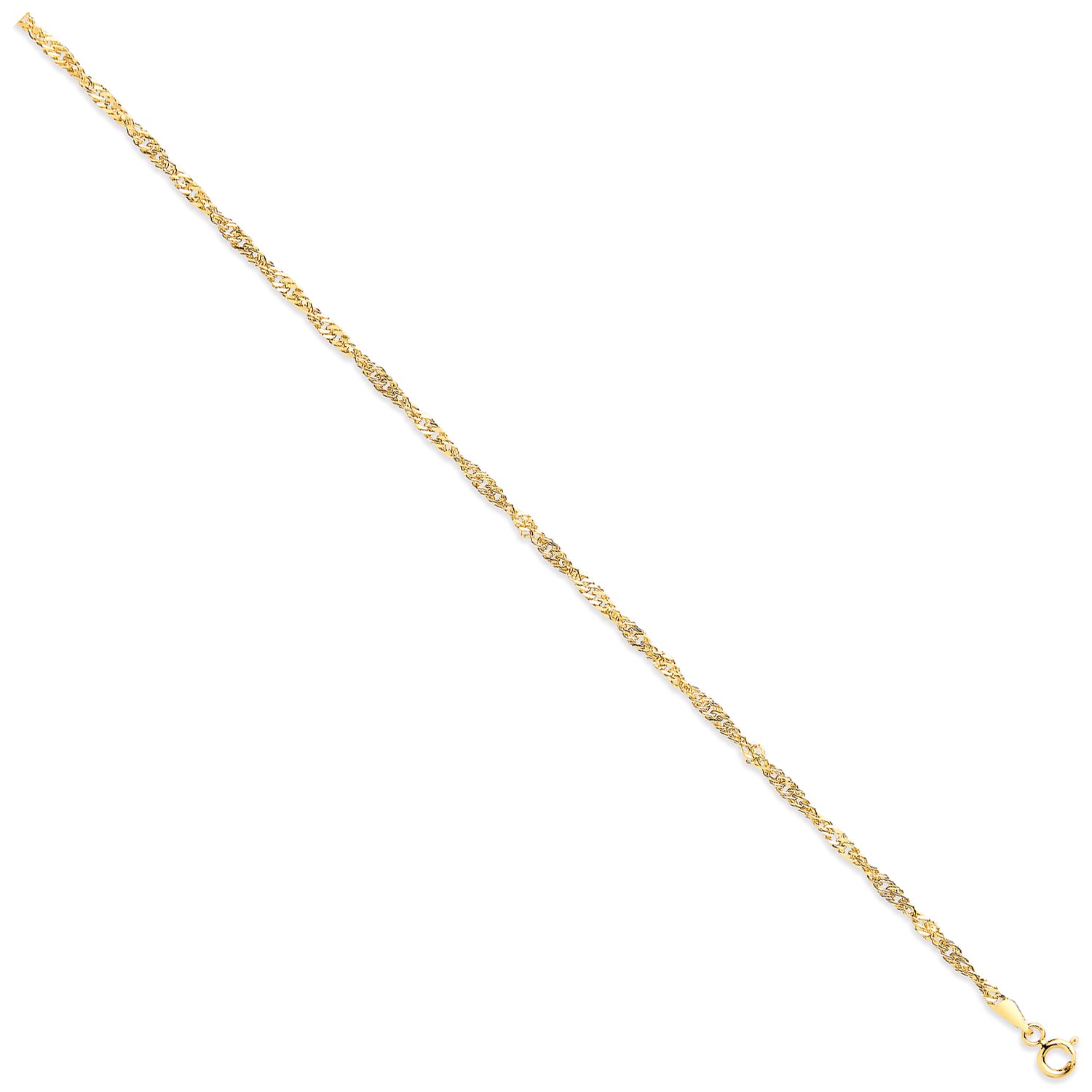 9ct Yellow Gold 2.3mm Hollow Singapore Chain