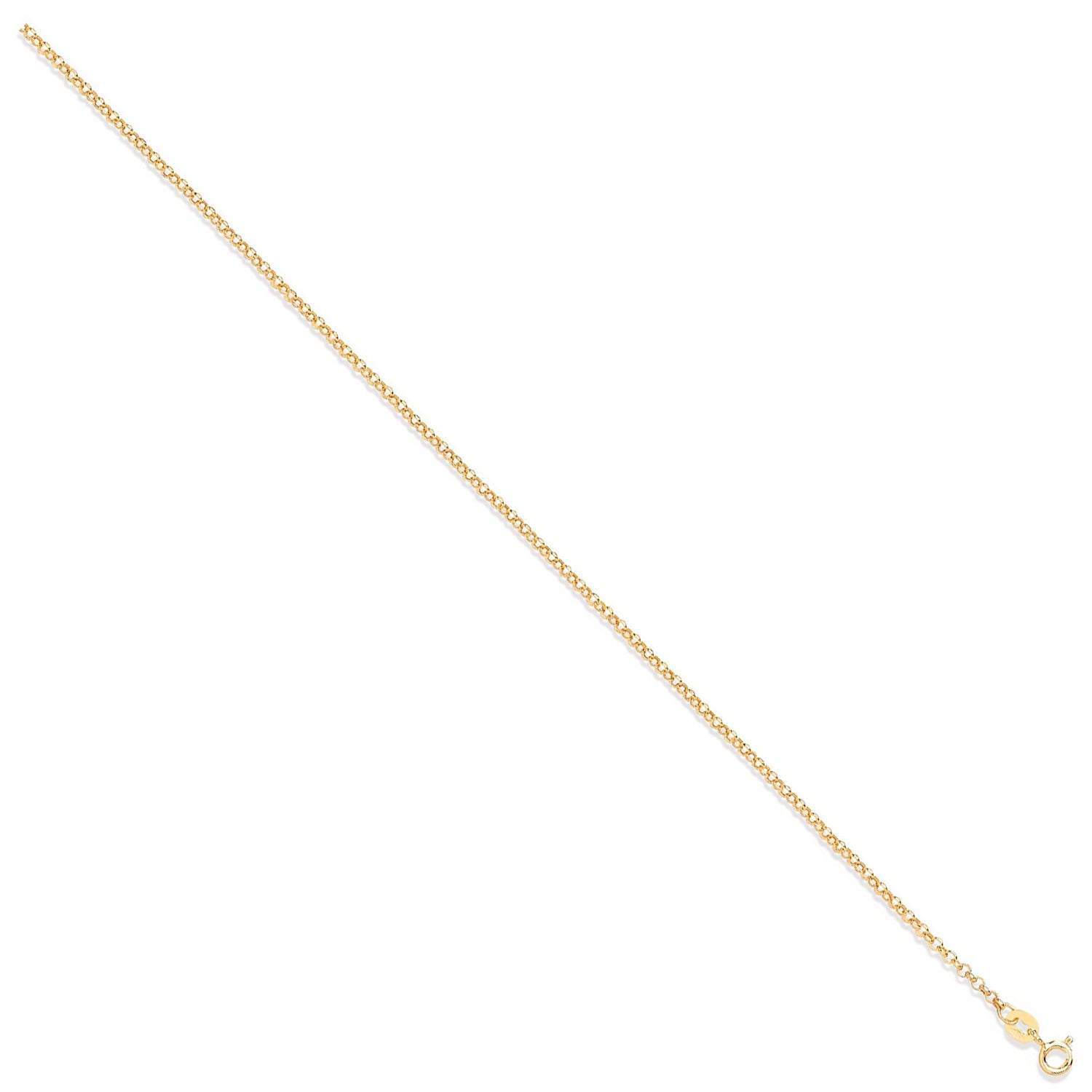 9ct Yellow Gold 2.0mm Round Hollow Belcher Chain