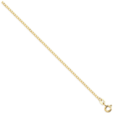 9ct Yellow Gold 1.6mm Economy Curb Chain