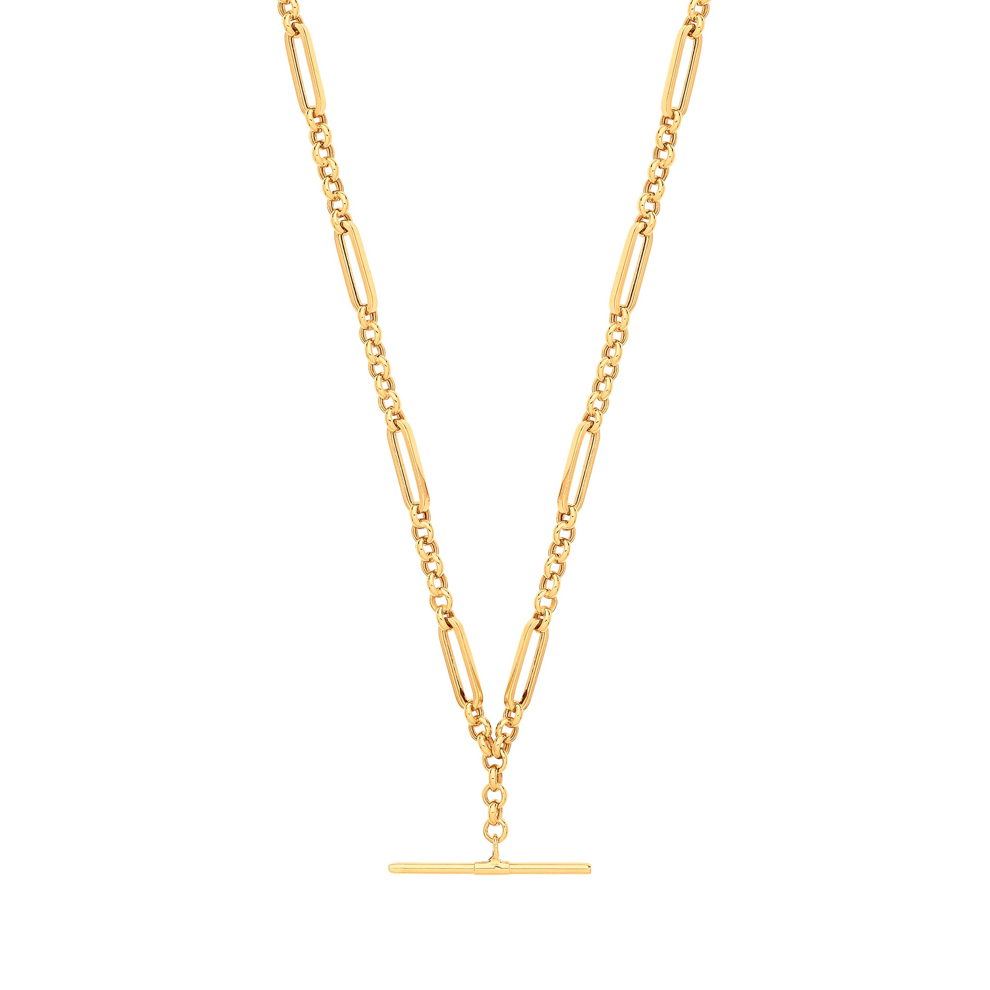 9ct Yellow Gold Figaro T-Bar Belcher Bracelet/Necklace