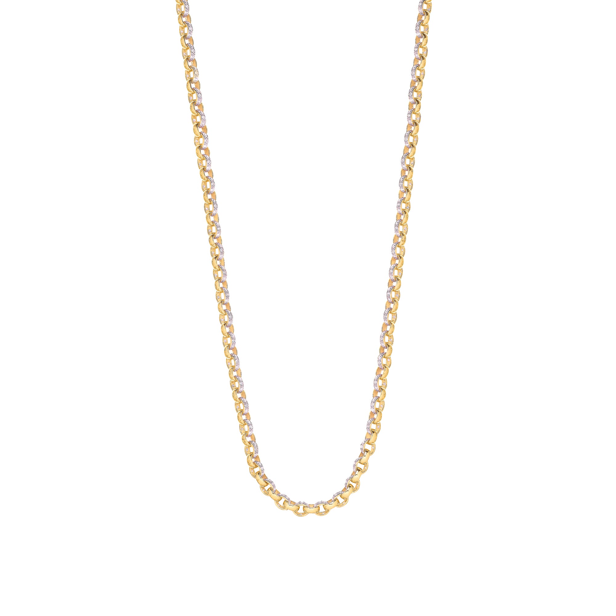 9ct Yellow Gold 7.3mm Cubic Zirconia Belcher Chain