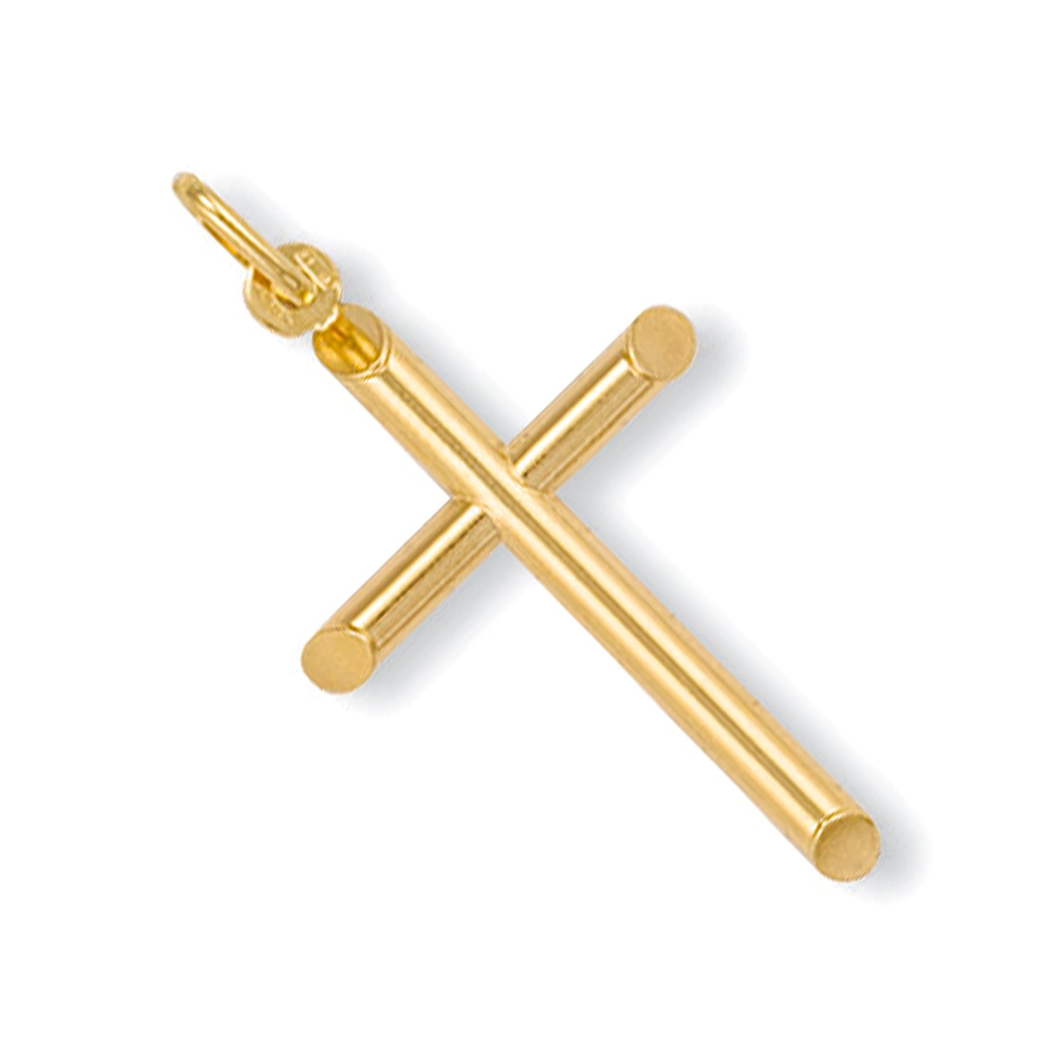 9ct Yellow Gold Round Tubed Cross