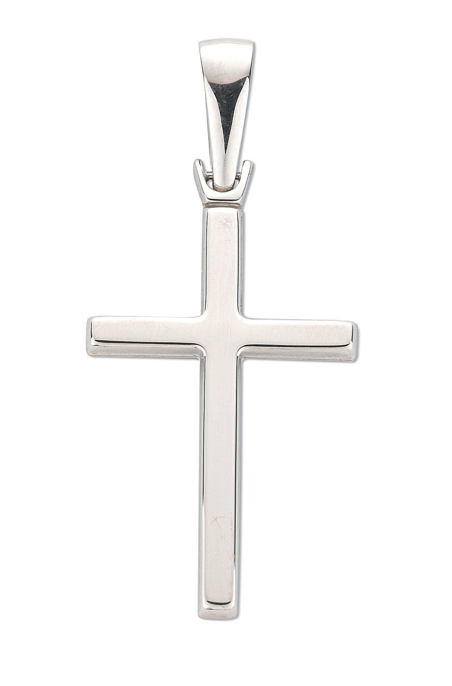 9ct White Gold Hollow Cross
