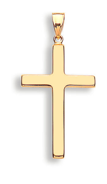 9ct Yellow Gold Plain Hollow Cross