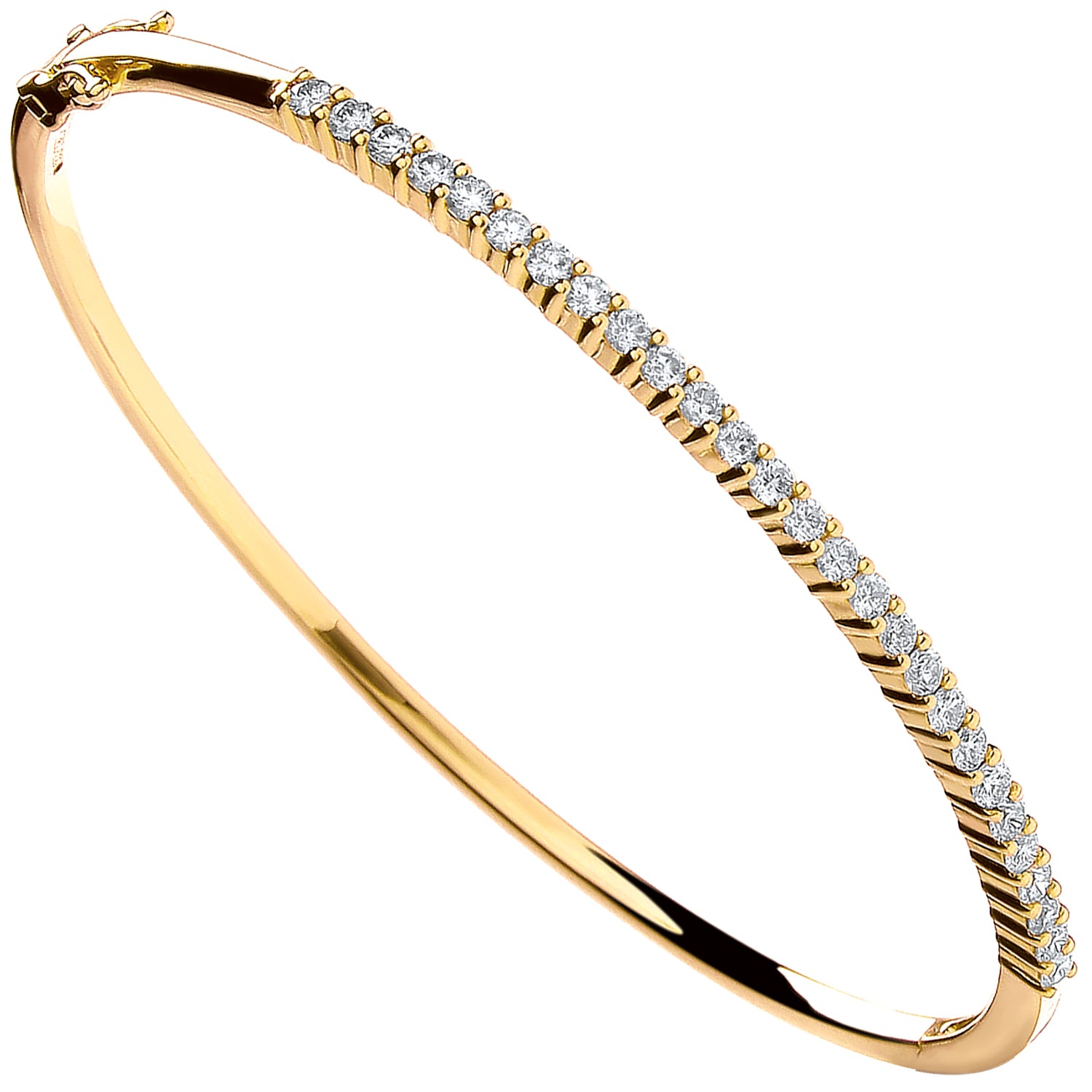 18ct Yellow Gold 1.10ct Diamond Bangle