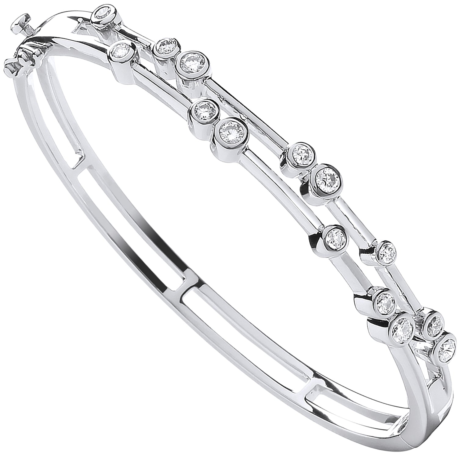 18ct White Gold 1.00ct Dress Diamond Bangle