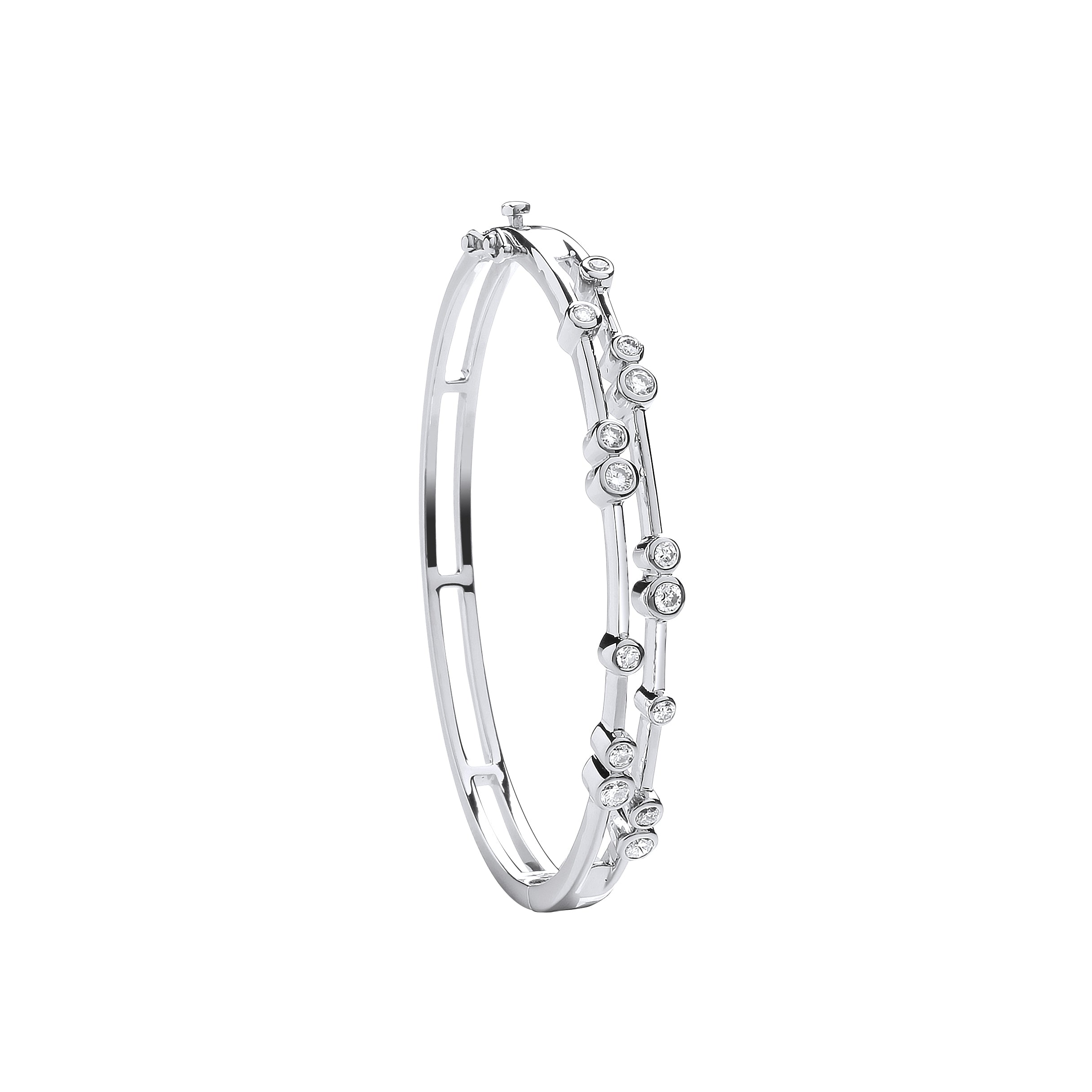 18ct White Gold 1.00ct Dress Diamond Bangle
