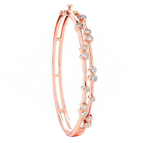 18ct Rose Gold 1.00ct Dress Diamond Bangle