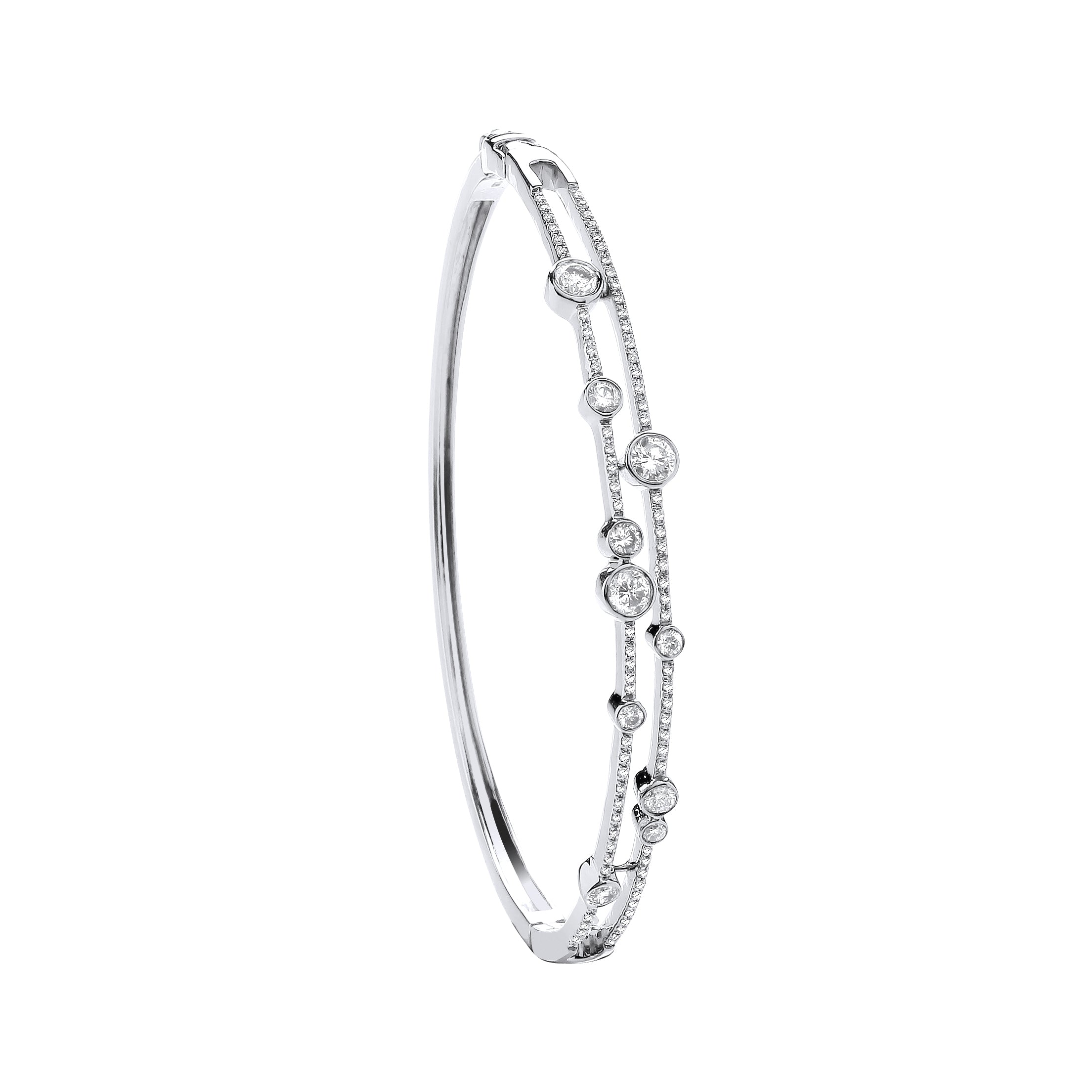 18ct White Gold 1.00ct Dress Diamond Bangle