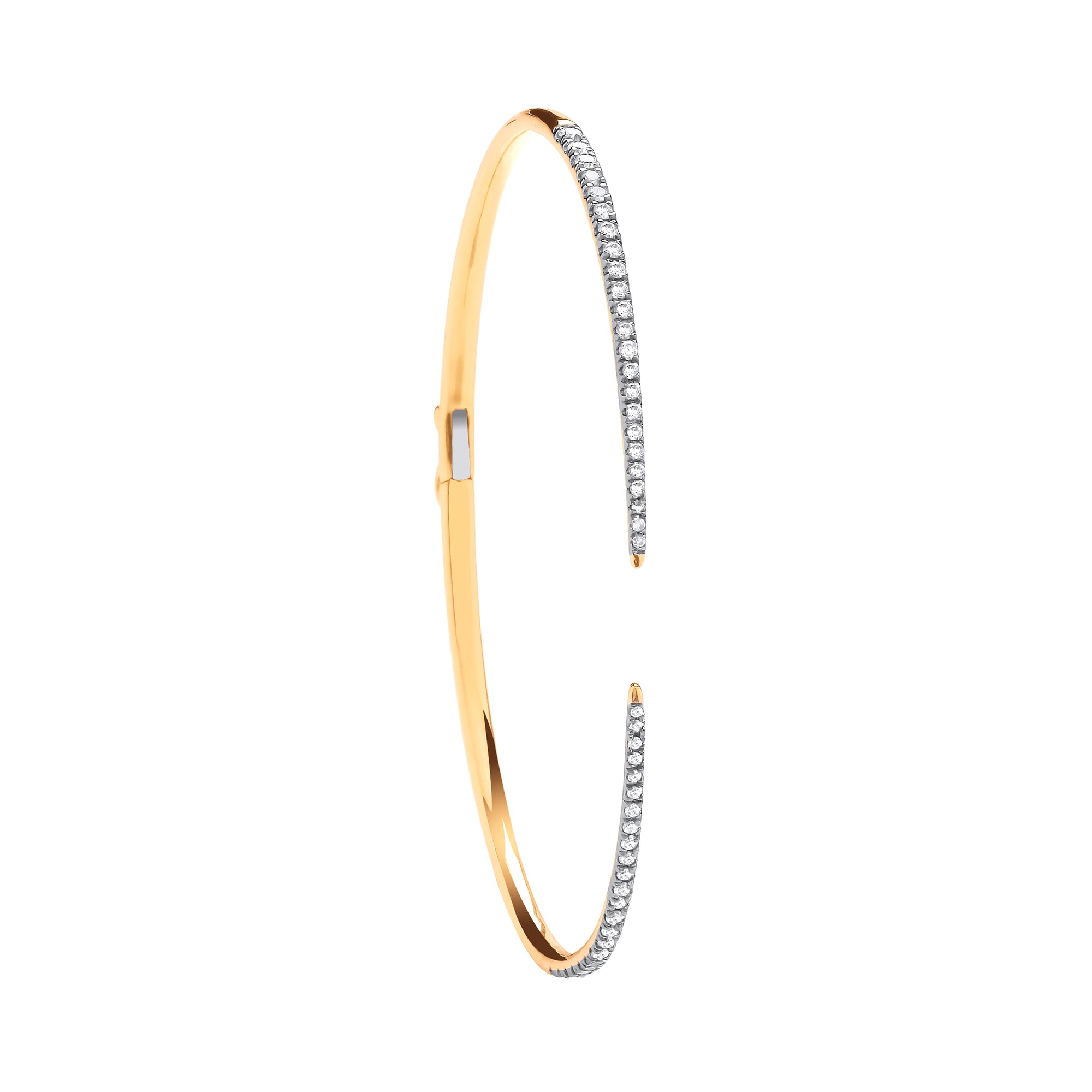 18ct Yellow Gold 0.50ct Diamond Hinged Bangle