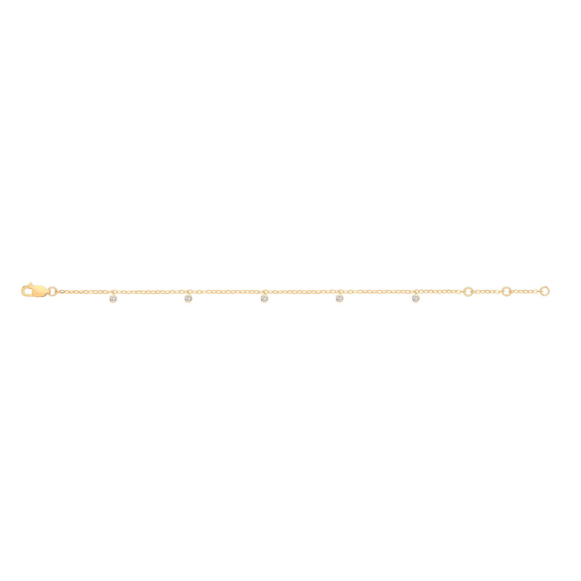 9ct Yellow Gold Rub-Over 0.10ct Diamond Bracelet