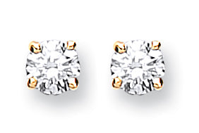 9ct Yellow Gold 0.15ct Claw Set Diamond Stud Earrings