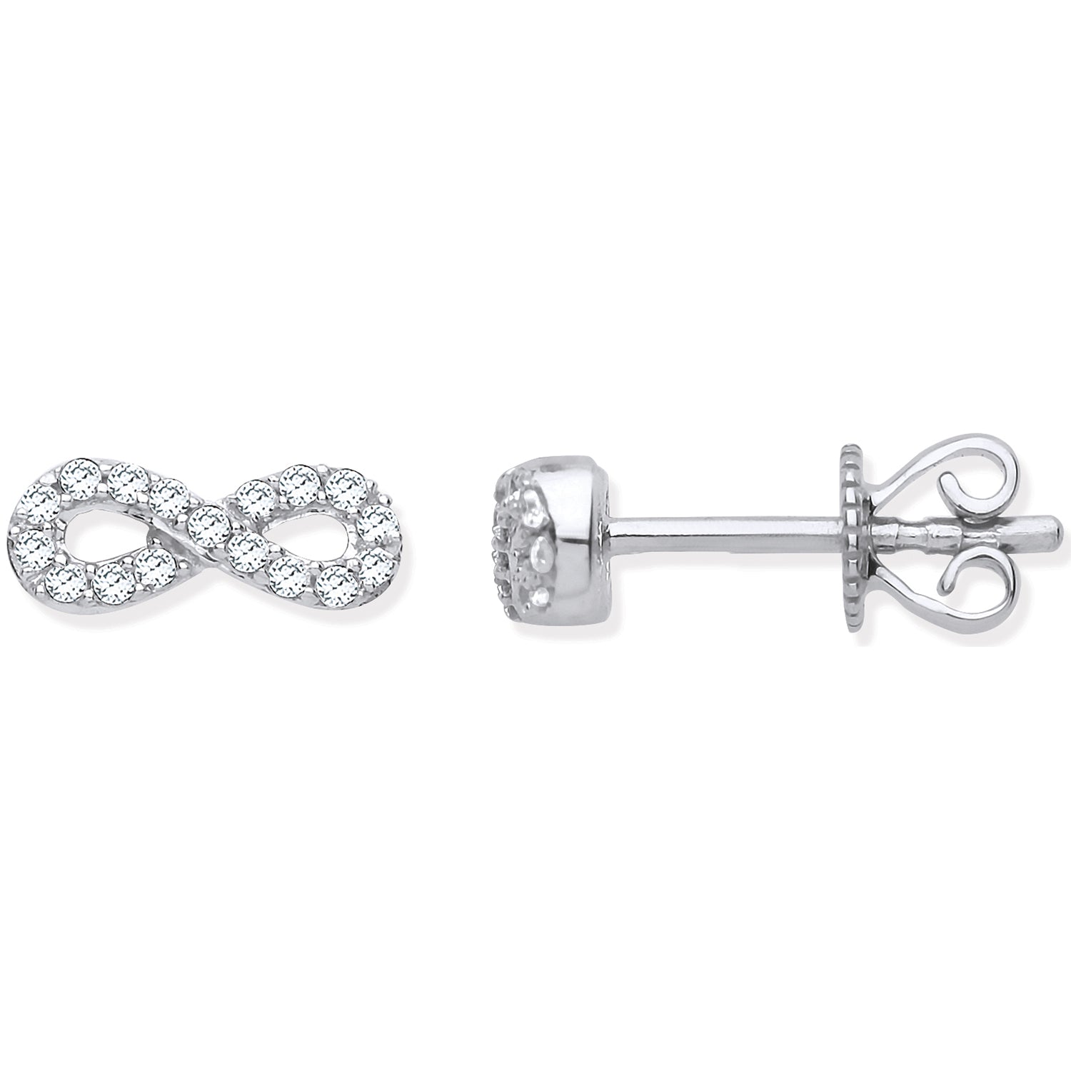 9ct White Gold Infinity 0.15ct Diamond Studs
