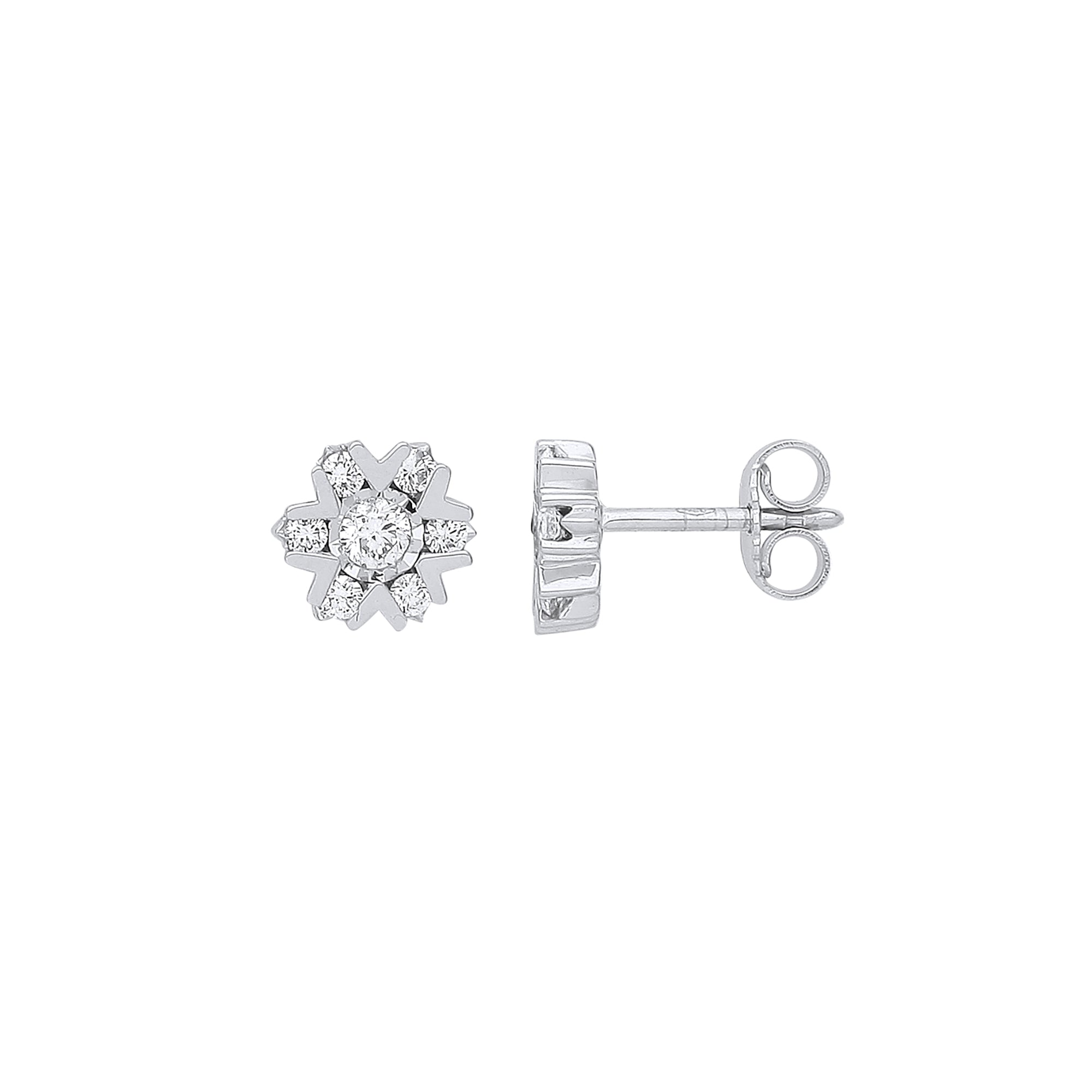 9ct White Gold 0.50ct Diamond Earrings