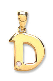 9ct Yellow Gold 0.01ct Diamond Initial Pendant