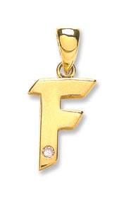 9ct Yellow Gold 0.01ct Diamond Initial Pendant