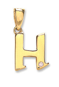 9ct Yellow Gold 0.01ct Diamond Initial Pendant