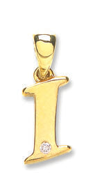9ct Yellow Gold 0.01ct Diamond Initial Pendant