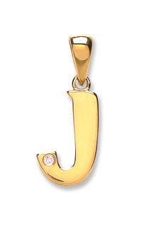 9ct Yellow Gold 0.01ct Diamond Initial Pendant