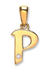 9ct Yellow Gold 0.01ct Diamond Initial Pendant