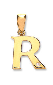9ct Yellow Gold 0.01ct Diamond Initial Pendant