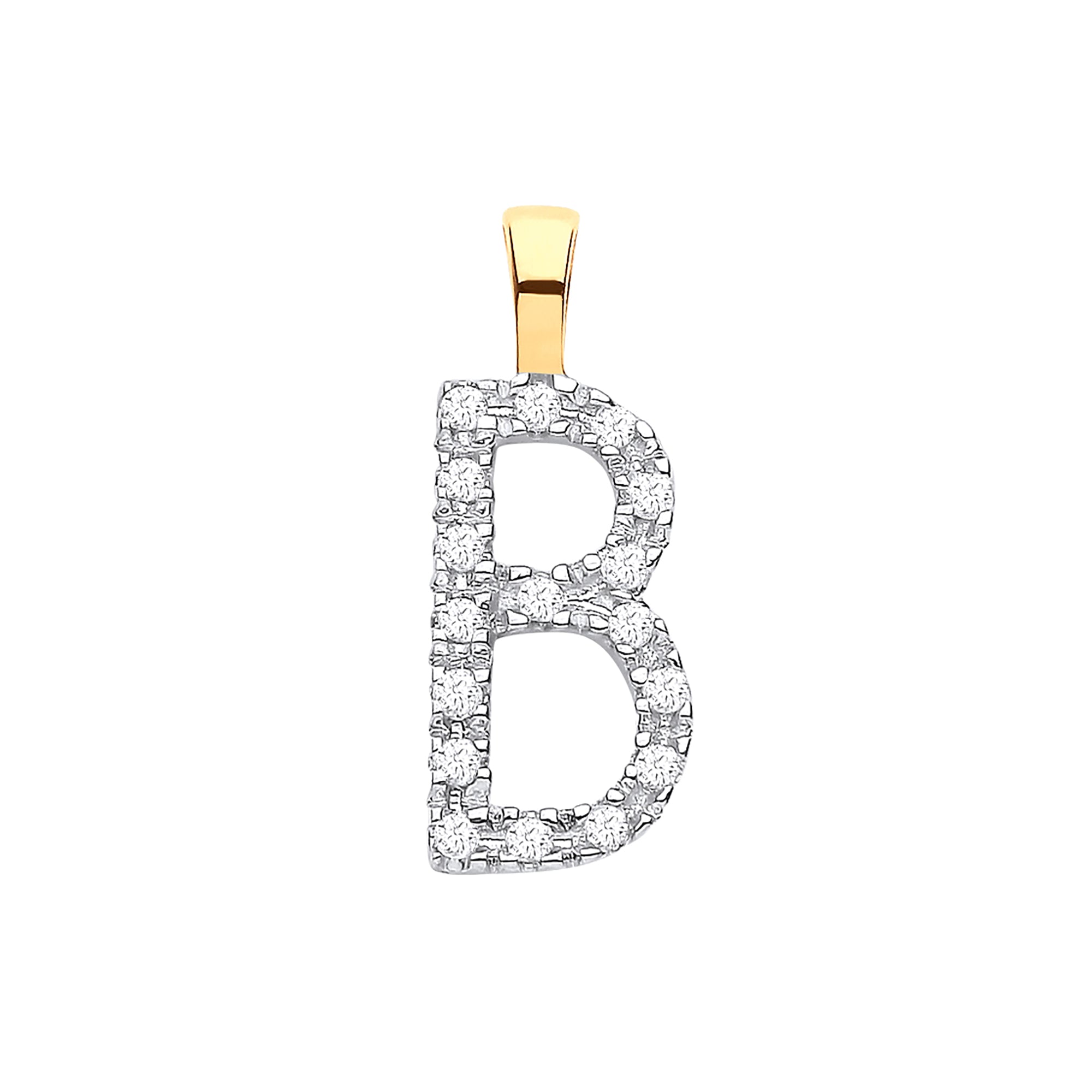 9ct Yellow Gold 0.05ct Diamond Initial Pendant
