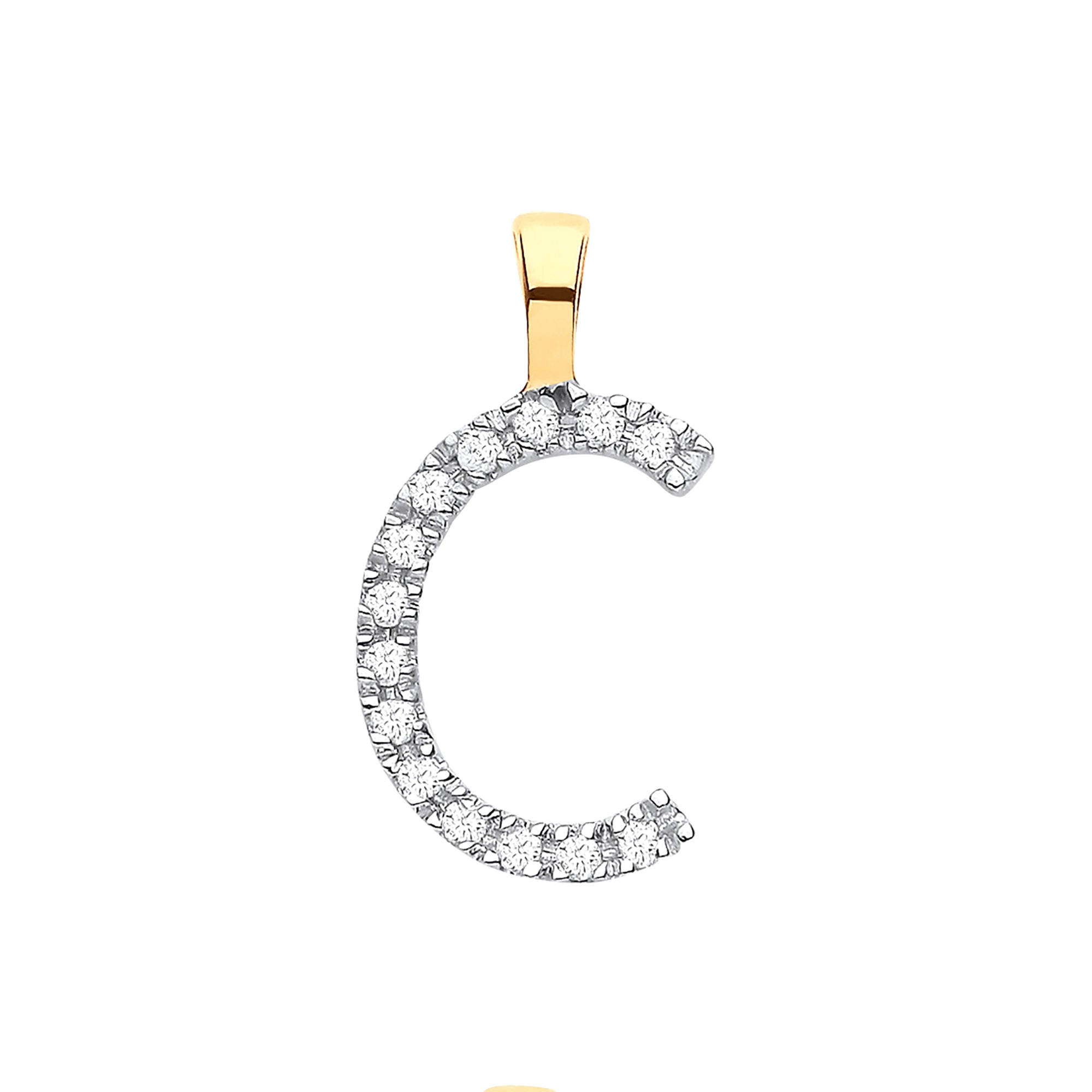9ct Yellow Gold 0.05ct Diamond Initial Pendant