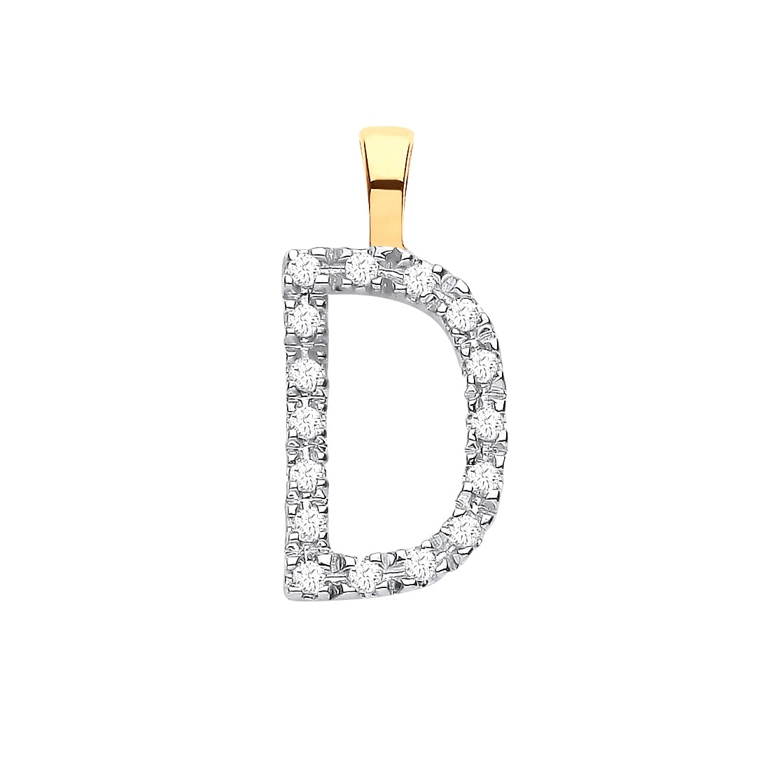9ct Yellow Gold 0.05ct Diamond Initial Pendant
