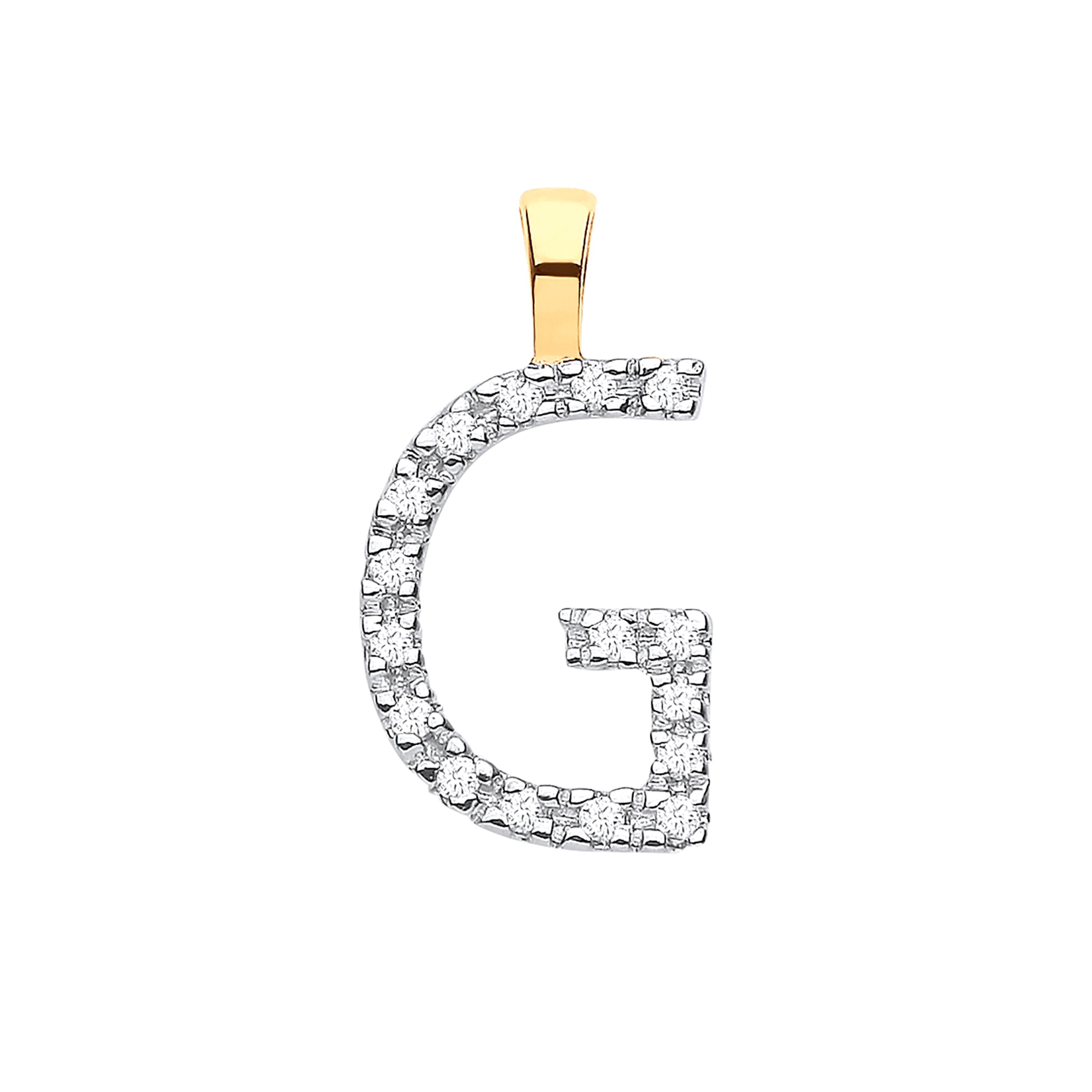 9ct Yellow Gold 0.05ct Diamond Initial Pendant