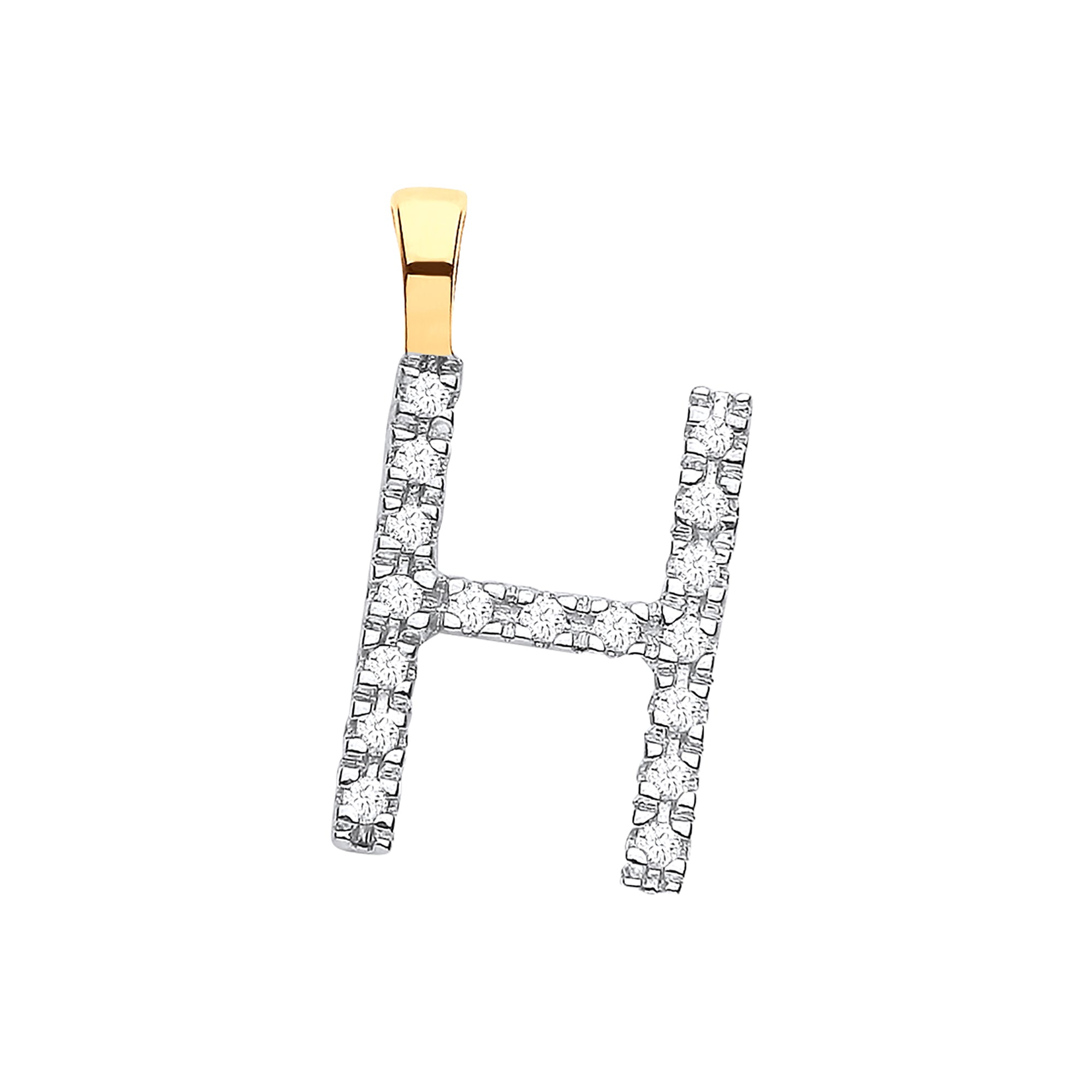9ct Yellow Gold 0.05ct Diamond Initial Pendant