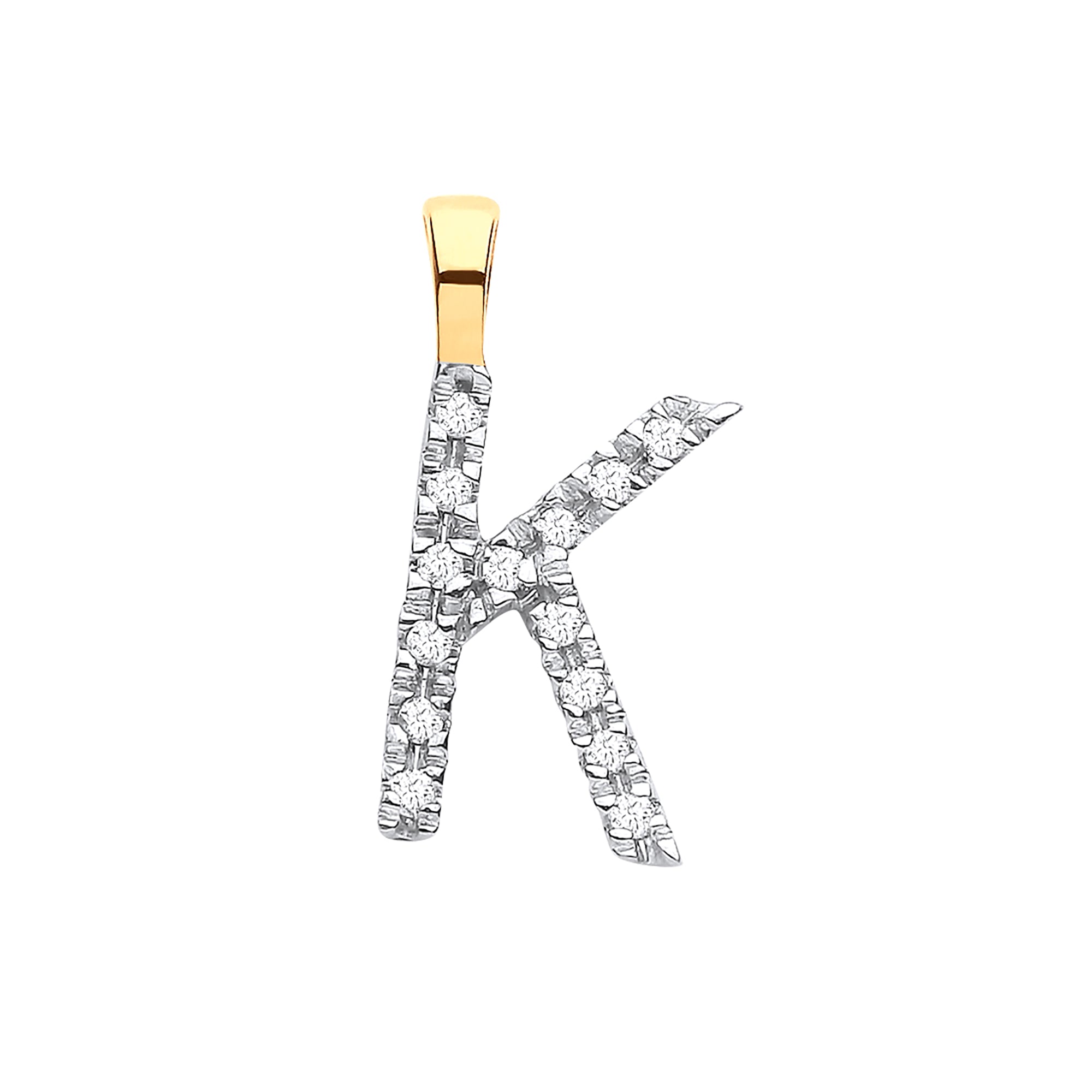 9ct Yellow Gold 0.05ct Diamond Initial Pendant