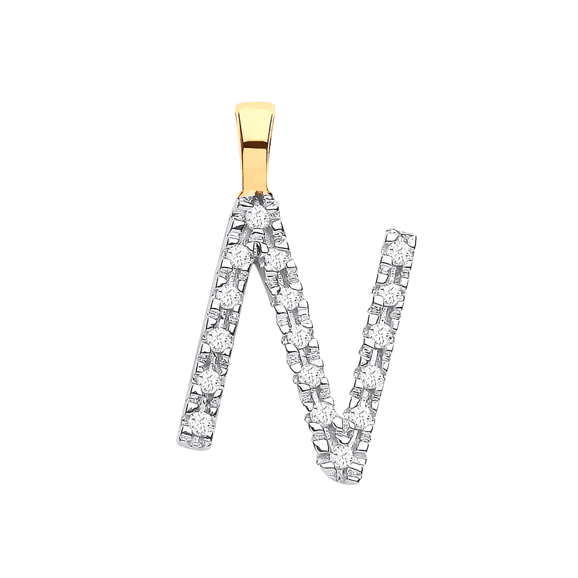9ct Yellow Gold 0.05ct Diamond Initial Pendant