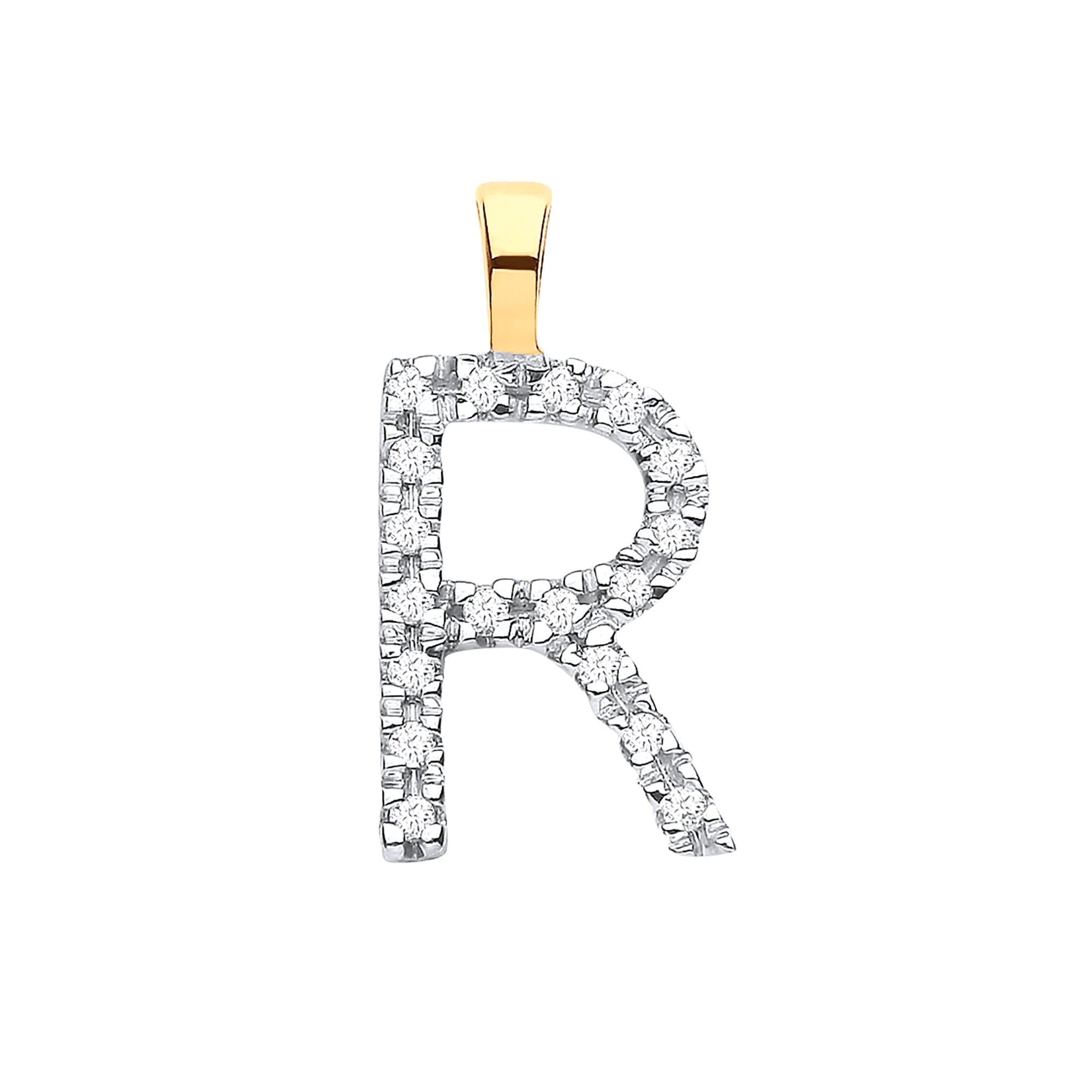 9ct Yellow Gold 0.05ct Diamond Initial Pendant