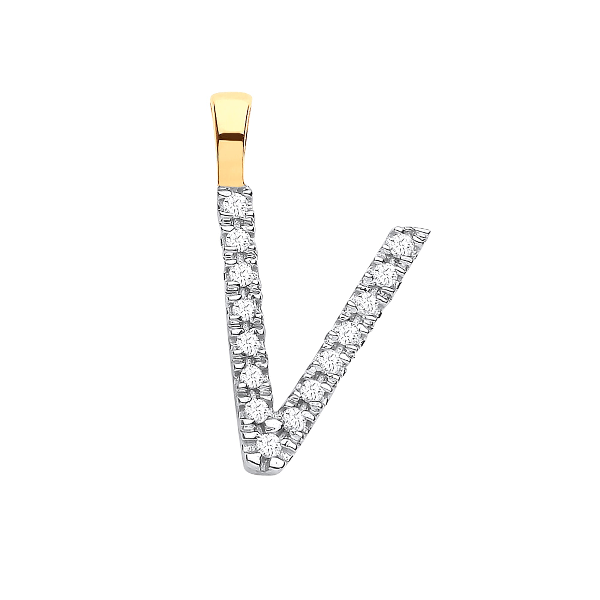 9ct Yellow Gold 0.05ct Diamond Initial Pendant