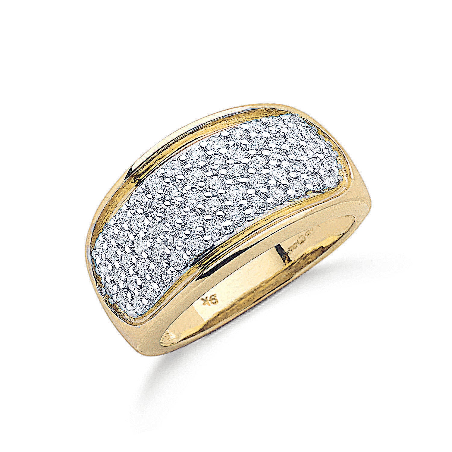 9ct Yellow Gold 1.00ct Diamond Bombay Ring