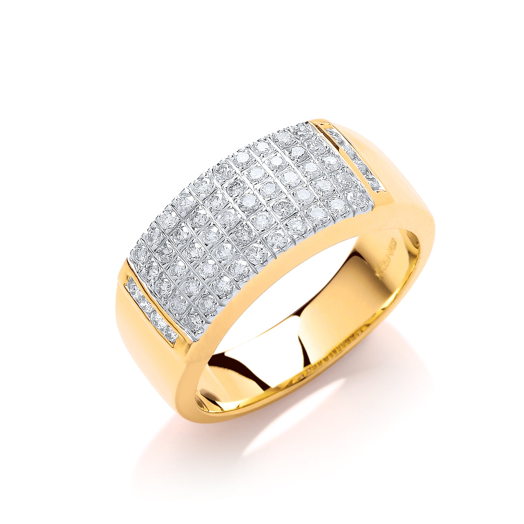 9ct Yellow Gold 0.50ct Diamond Bombay Ring