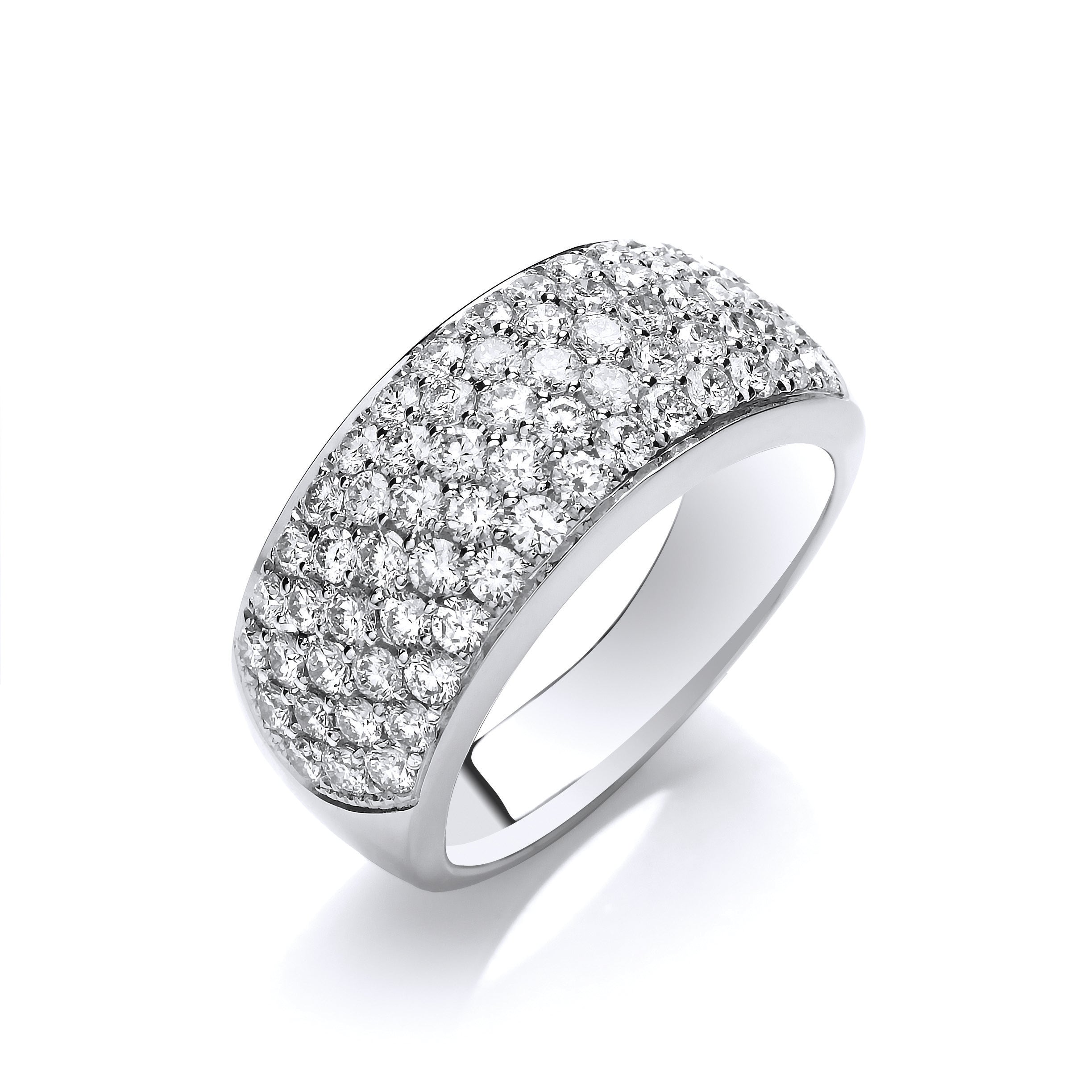 18ct White Gold 1.60ct Diamond Bombay Ring
