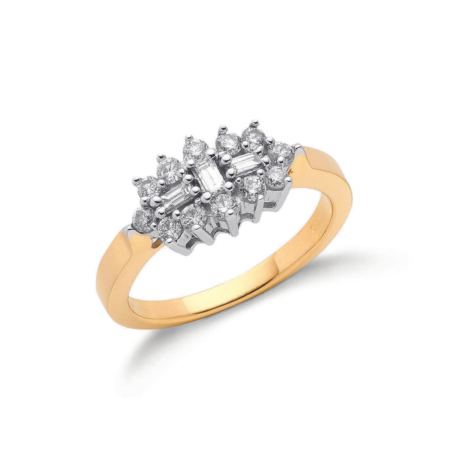 18ct Yellow Gold 0.50ct Diamond Boat/Cluster Ring