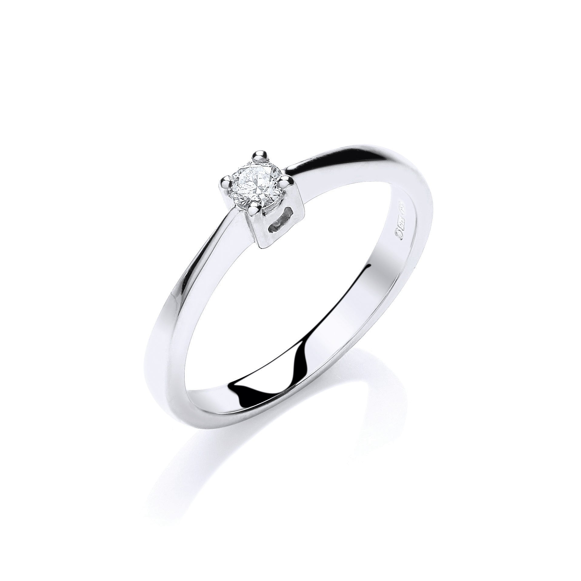 9ct White Gold 0.10ct Engagement Solitaire Ring