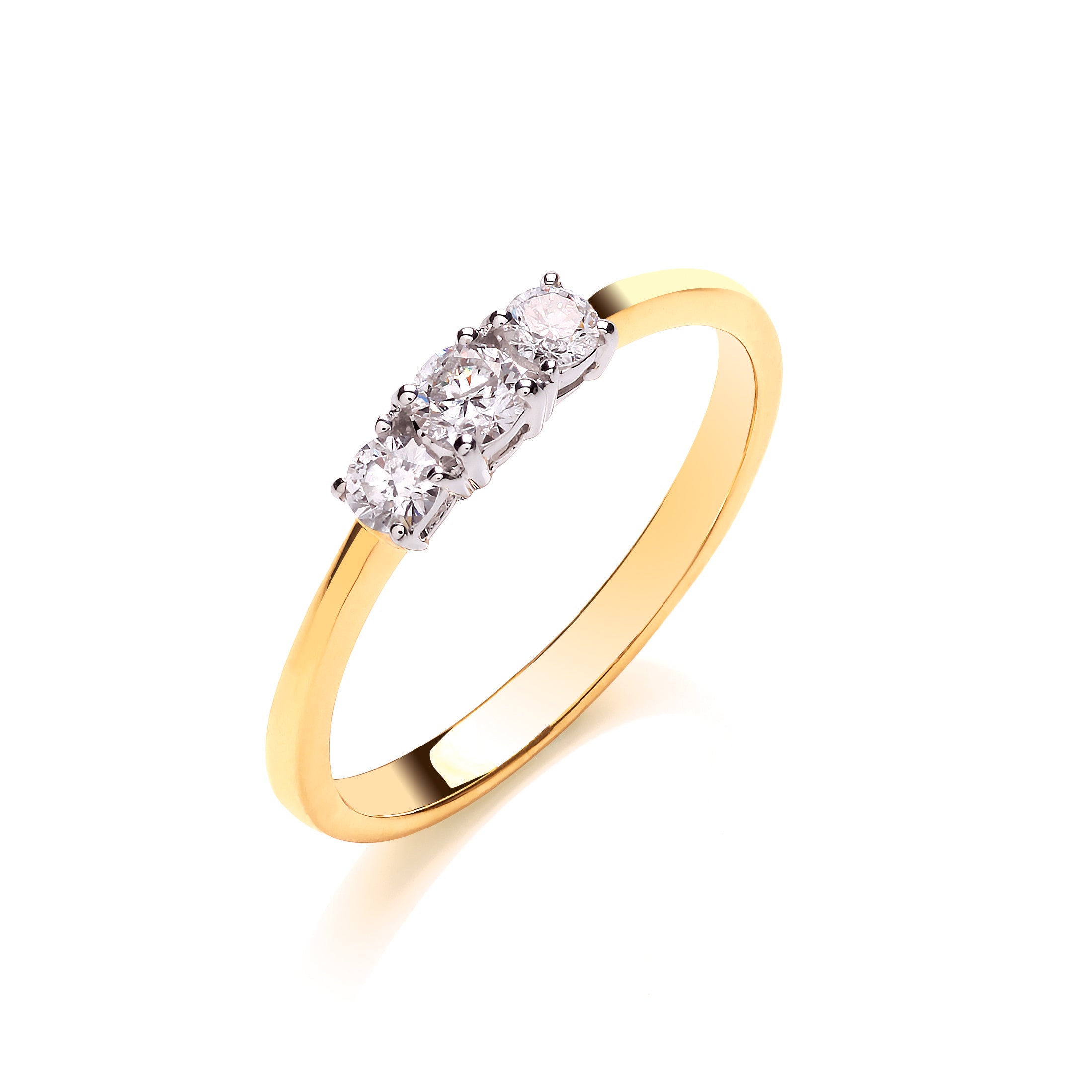 18ct Yellow Gold 0.33ct Diamond Trilogy Ring