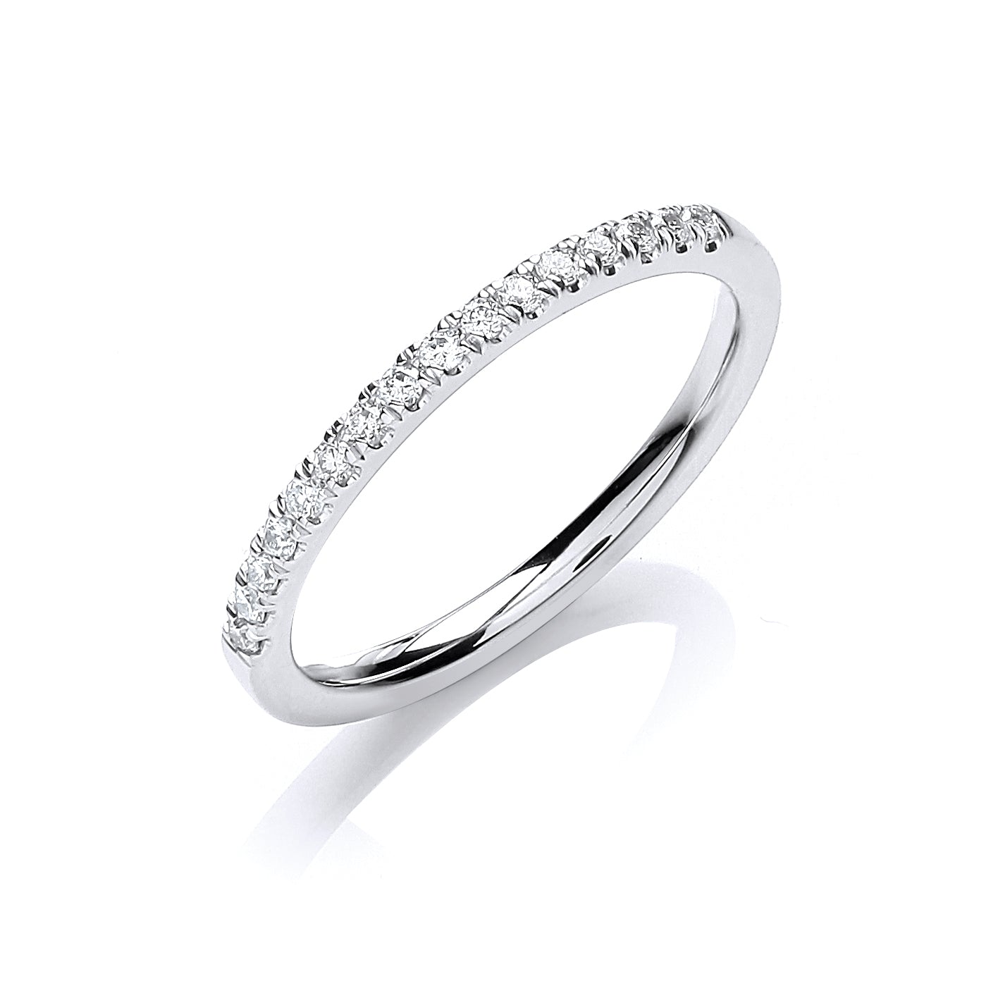 18ct White Gold 0.15ct Diamond Half Eternity Ring