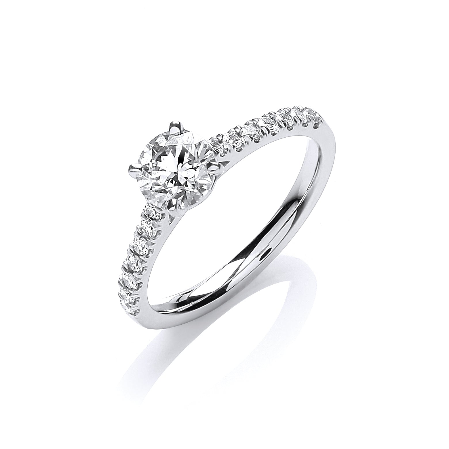 18ct White Gold 0.90ct Certificated Engagement Ring