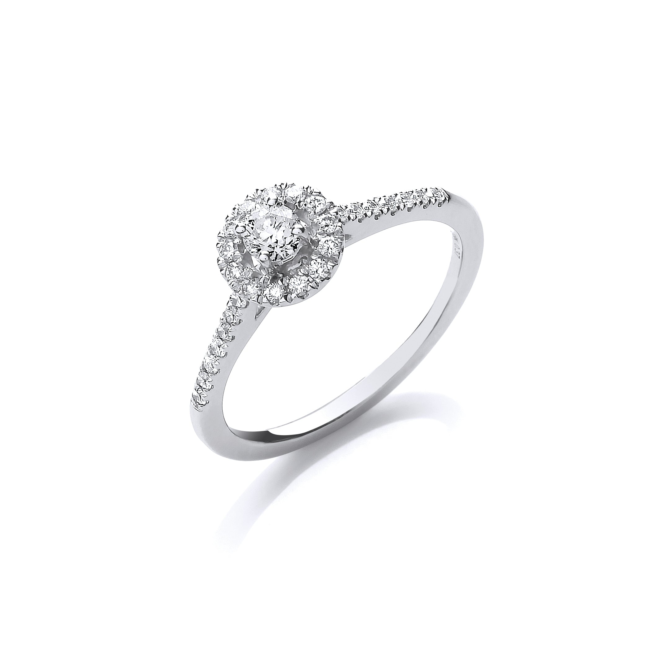 18ct White Gold 0.37ct Diamond Fancy Engagement Ring