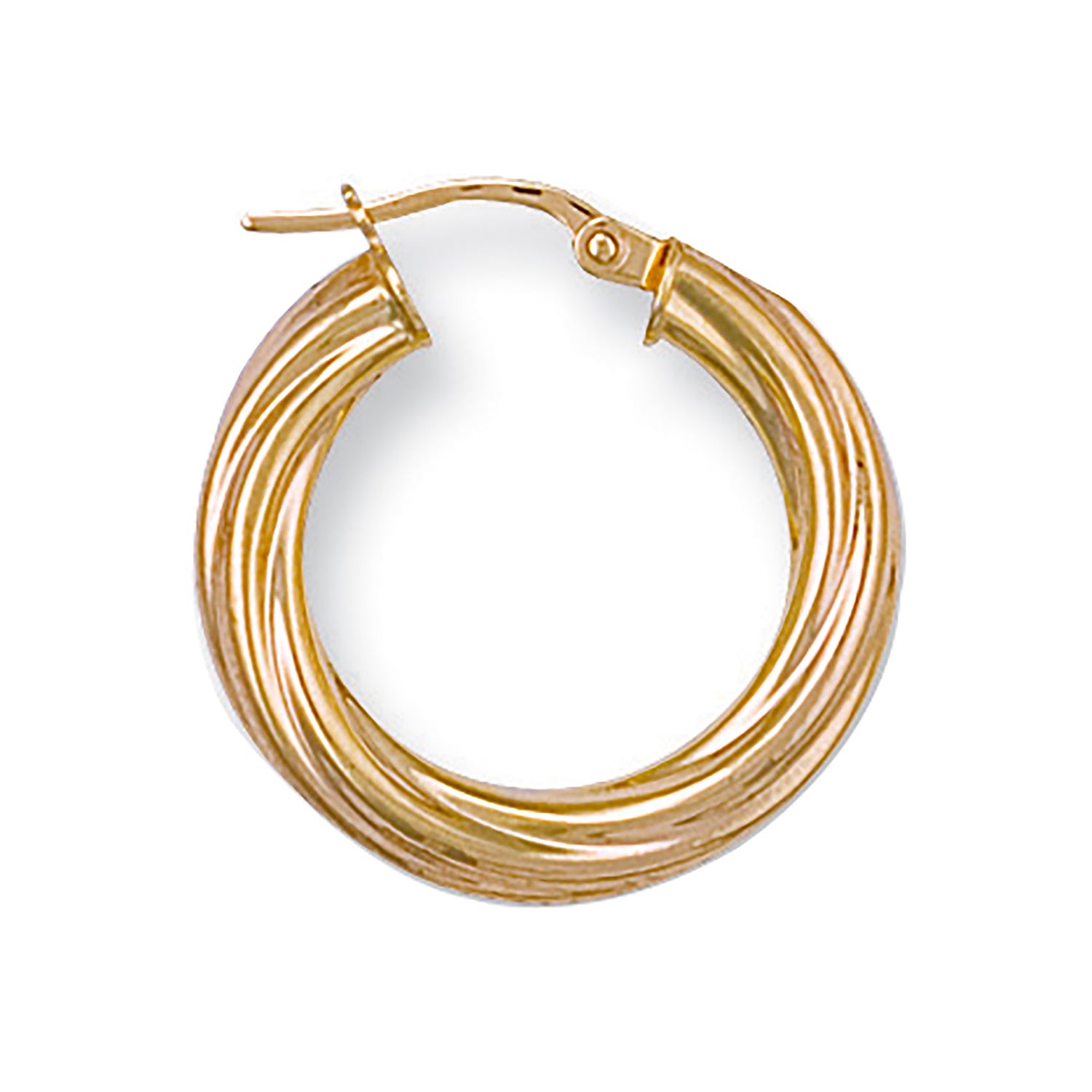 9ct Yellow Gold 23mm Twisted Hoop Earrings