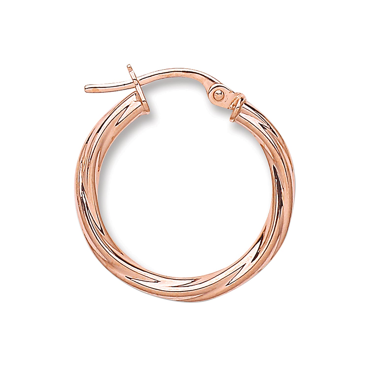 9ct Rose Gold 20mm Twisted Hoop Earrings