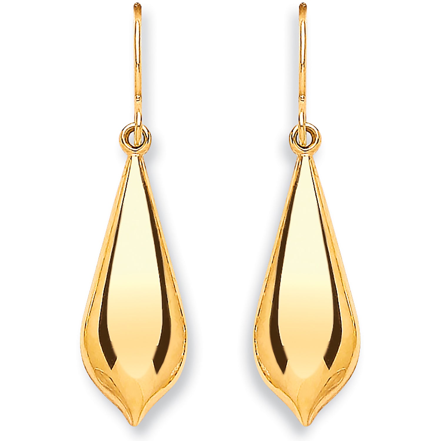 9ct Yellow Gold Pear Shape Drop Earrings