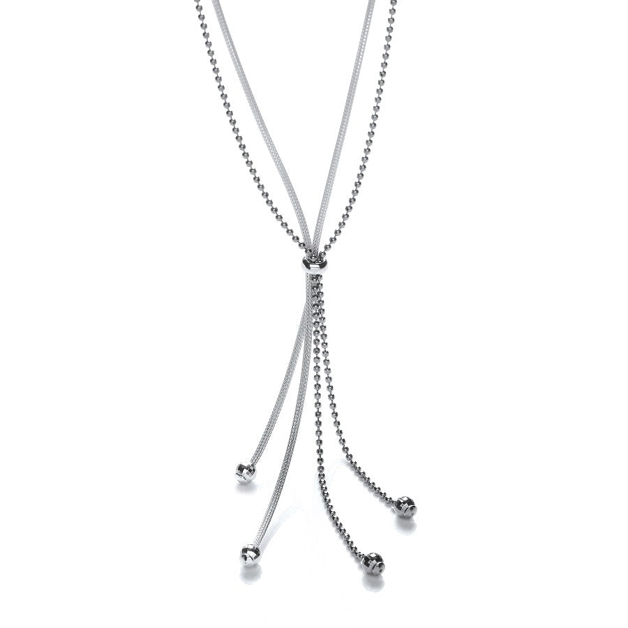 925 Sterling Silver Fancy Tassel Ruthenium Chain J-Jaz